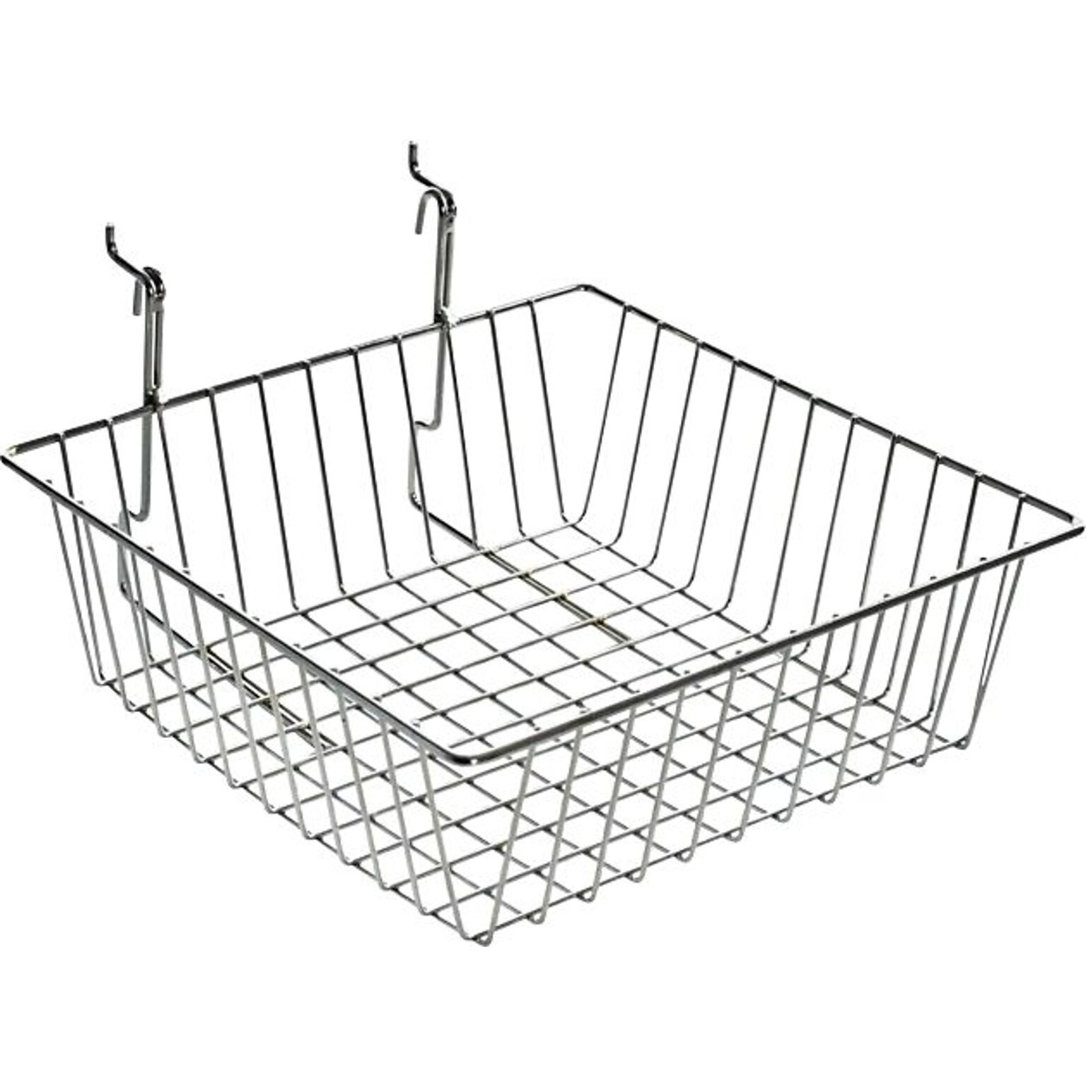 Azar Displays 4.25 Chrome Wire Basket, 2/Pack (300621)