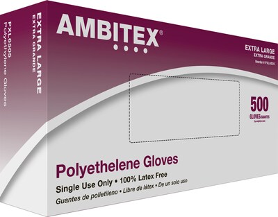 Ambitex® Poly Food Service Gloves, Extra-Large, 10,000/CT