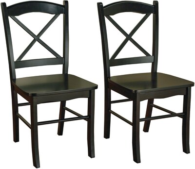 TMS Tiffany Rubberwood Dining Chair; Black, 2/Pack