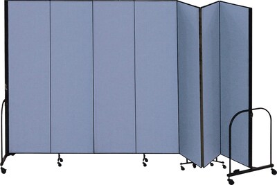 Screenflex® 7-Panel FREEstanding™ Portable Room Dividers, 8'H x 13'1"L, Blue