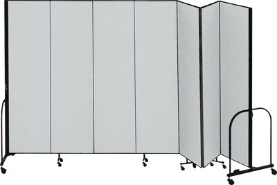 Screenflex® 7-Panel FREEstanding™ Portable Room Dividers, 8'H x 13'1"L, Grey