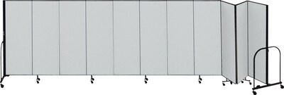 Screenflex® 11-Panel FREEstanding™ Portable Room Dividers, 6'H x 20'5"L, Grey