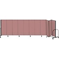 Screenflex® 11-Panel FREEstanding™ Portable Room Dividers; 6H x 205L, Mauve