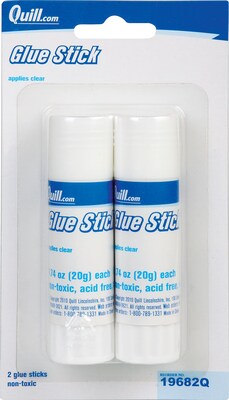 Quill Brand® Glue Sticks, 0.71 oz, 2/Pack