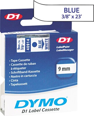 DYMO® Labelmaker Tapes; 3/8 x 23, Blue on White