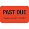 Past Due Collection Medical Labels, Past Due, Fluorescent Red, 7/8x1-1/2, 500 Labels