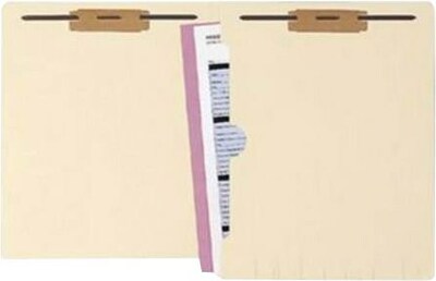 WaterShed® Cutless Manila End-Tab Folders, Pocket, 2 Fasteners, 50/Box