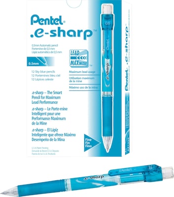 Pentel e-sharp Mechanical Pencil, 0.5mm, #2 Medium Lead, Dozen (AZ125S)