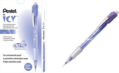 Pentel Icy Mechanical Pencil, 0.7mm, #2 Soft Lead, Dozen (AL27TV)