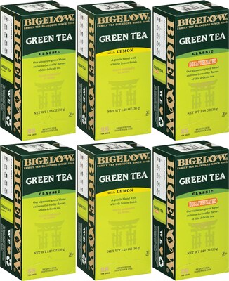 Bigelow® Tea; Green Tea, 28 Bags/Box, 6 Boxes/Case