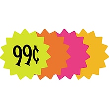 Die Cut Paper Signs, 4 Round, Assorted Colors, Pack of 60 Each (090249)