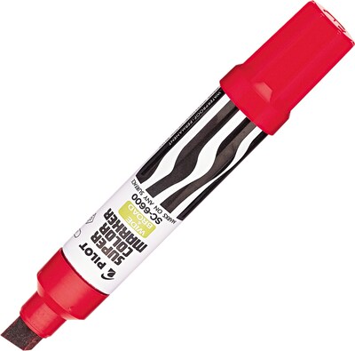 Pilot Super Color Jumbo Permanent Marker, Chisel Tip, Red (45300)