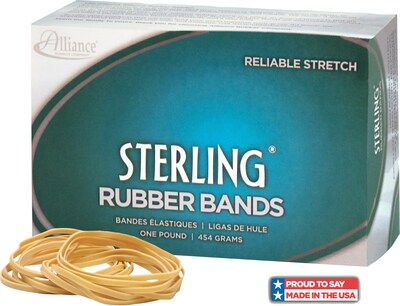 Alliance Rubber Company Sterling Size #33 Rubber Bands, 3.5 x 0.13, Approx. 850/Pack, 1 lb. Box (2