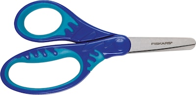 Fiskars SoftGrip 5 Steel Kids Scissors, Blunt Tip, Assorted Colors (1068912)