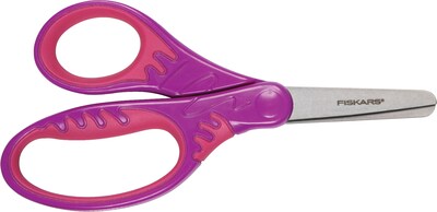 Fiskars SoftGrip 5" Steel Kids Scissors, Blunt Tip, Assorted Colors (1068912)