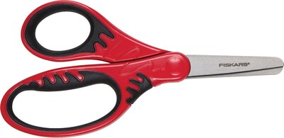 Fiskars SoftGrip 5" Steel Kids Scissors, Blunt Tip, Assorted Colors (1068912)