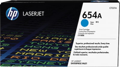 HP 654A Cyan Standard Yield Toner Cartridge   (CF331A)