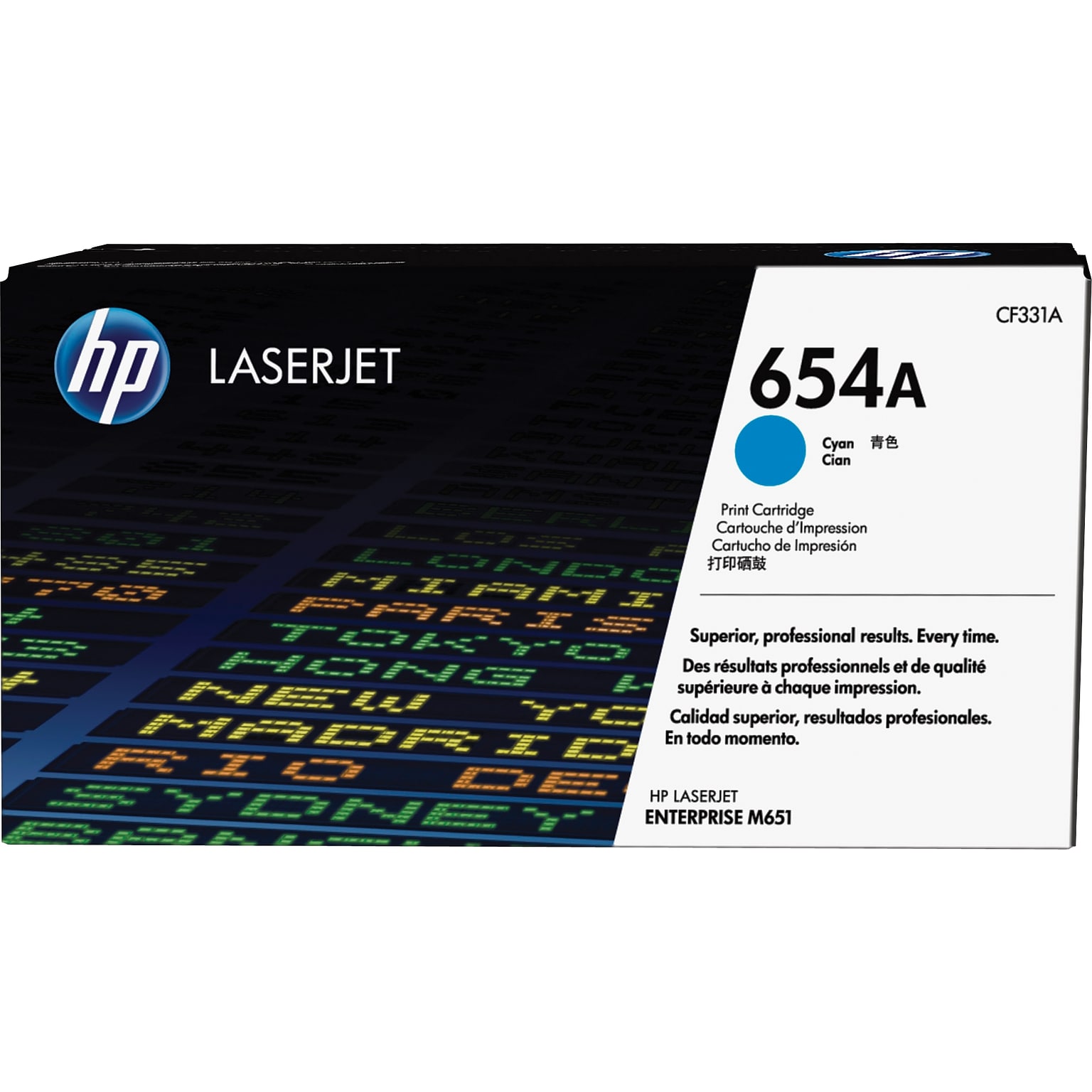 HP 654A Cyan Standard Yield Toner Cartridge (CF331A)