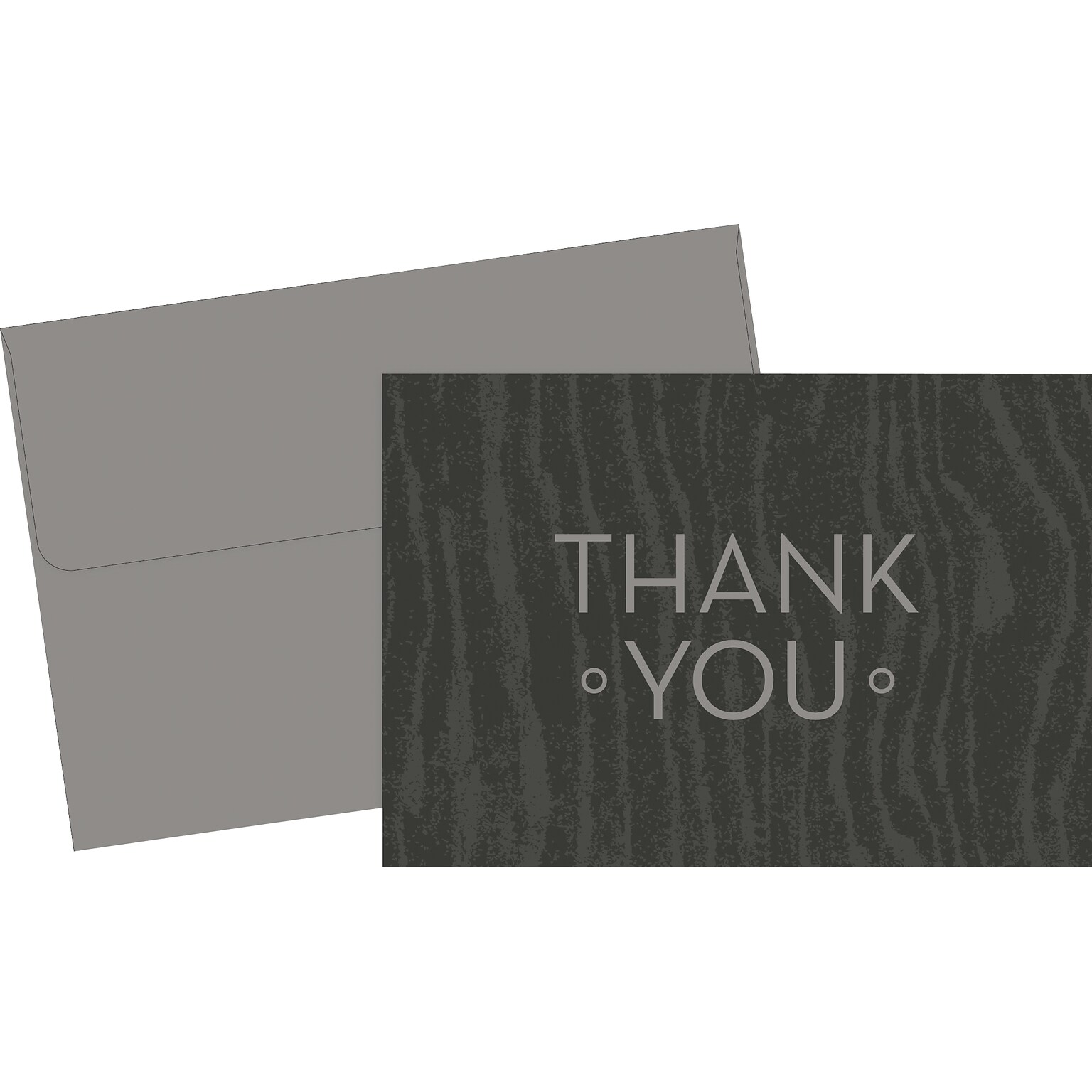 Great Papers Grey Woodgrain Thank You Cards, 20/Pack (2013323PK2)