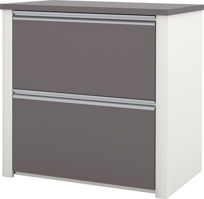 Bestar® Connexion Collection 2-Drawer Lateral File Cabinet; Sandstone & Slate Fin, Legal (9363059)