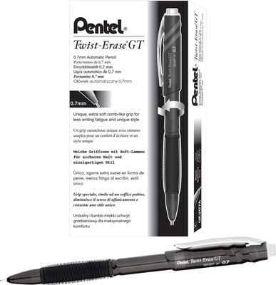 Pentel Twist Erase GT Mechanical Pencil, 0.7mm, #2 Medium Lead, Dozen (QE207A)