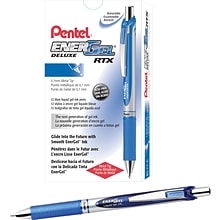 Pentel EnerGel RTX Retractable Gel Pen, Medium Point, Blue Ink, Dozen (BL77C)