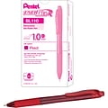 Pentel EnerGelX Retractable Gel Pens, Bold Point, Red Ink, 12/Pack (BL110-B)