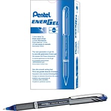 Pentel EnerGel Gel Pen, Metal Point, Blue Ink, Dozen (BL30-C)