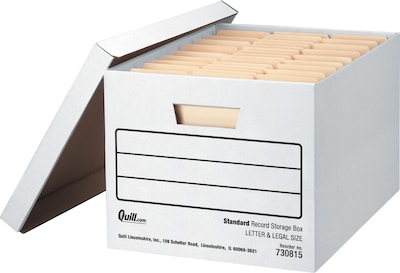 Quill Brand® Medium-Duty EZ Fold™ Storage Boxes with Lift-Off Lid, Letter/Legal, 12/Ct (30815)