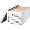 Quill Brand® 35% Recycled Corrugated Medium-Duty File Storage Boxes, Lift-Off Lid, Letter, White, 12