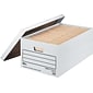 Quill Brand® 35% Recycled Corrugated Medium-Duty File Storage Boxes, Lift-Off Lid, Legal Size, White