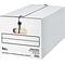 Quill Brand® 35% Recycled Corrugated File Storage Boxes, String & Button, Letter Size, White, 12/Car