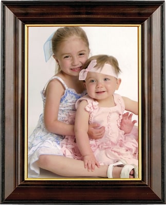 Walnut and Black Wood 8x10 Picture Frame - Gold Line