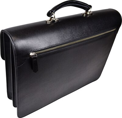 Royce Leather 'Kensington' Single Gusset Briefcase, Black