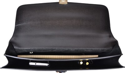 Royce Leather 'Kensington' Single Gusset Briefcase, Black