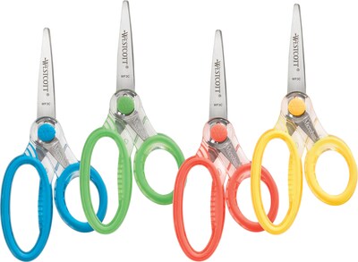 Westcott 5" Stainless Steel Kid's Scissors, Pointed Tip, Assorted Colors (14597)