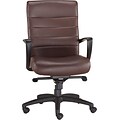 Raynor Manchester Mid-Back Executive Chair, Leather, Brown, Seat: 20W x 20D, Back: 23 1/2W x 19 1