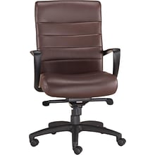 Raynor Manchester Mid-Back Executive Chair, Leather, Brown, Seat: 20W x 20D, Back: 23 1/2W x 19 1