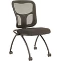 Raynor Eurotech Fabric Seat Flip Nesting Chair, Black, 2/Carton