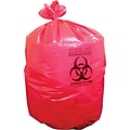Heritage Healthcare Printed Biohazard Bags/Liners, 7-10 Gal, 24x24, HD, 11 Mic, Red, 1000 CT, 20 rolls of 50 bags per roll