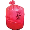 Heritage Healthcare 40-45 Gallon Printed Bags/Liners, 40 x 46, Low Density, 3 Mil, Red, Pack of 75