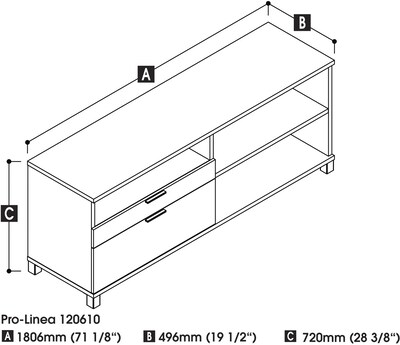 Bestar® Pro-Linea Credenza, White