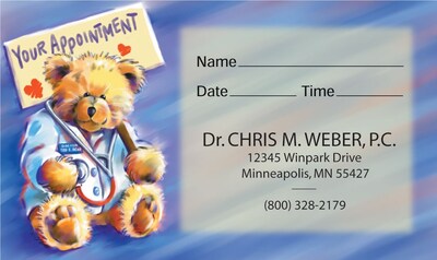 Medical Arts Press® Full-Color Appointment Cards; Teddy Bear