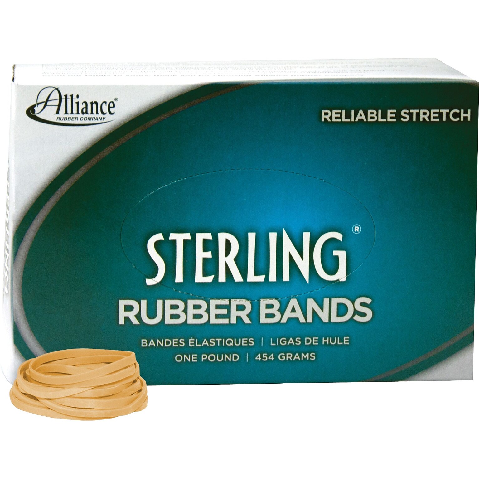 Alliance Rubber Company Sterling Size #31 Rubber Bands, 2.5 x 0.13, Approx. 1200/Pack, 1 lb. Box (ALL24315)