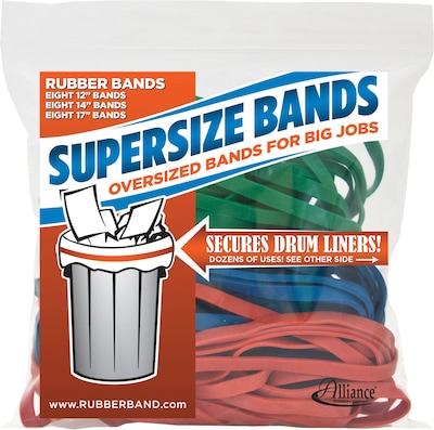 SuperSize Bands Oversized Rubber Bands, Assorted Sizes, 1/2 lb. Bag, 24/Pack (08997)