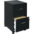 Space Solutions 2-Drawer Mobile File Cabinet with Wheels, Letter-Width, Black, 18 Deep (16872)