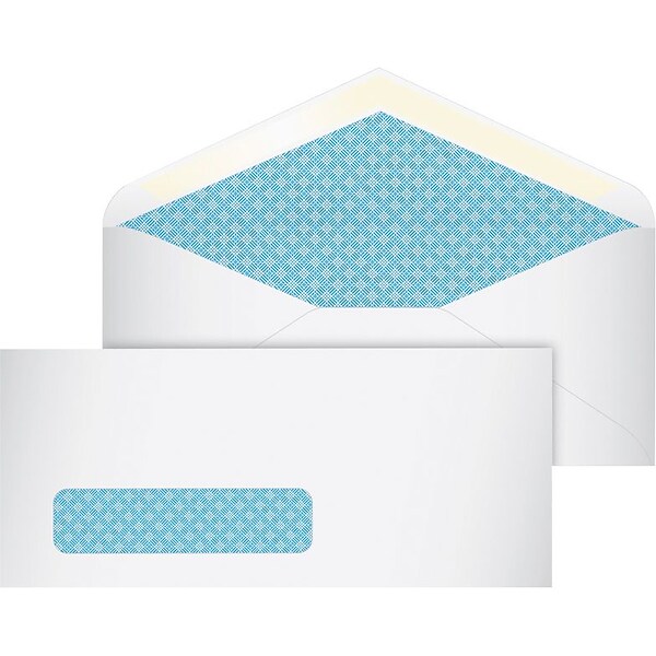 Quill Brand Gummed Security Tinted #10 Window Envelope, 4 1/8 x 9 1/2, White, 500/Box (69667 / 70693)