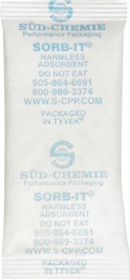 Silica Gel Packet, 1 1/16 x 2 3/4, 1250/Case