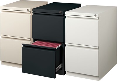 Quill Brand® 2-Drawer Vertical File Cabinet, Locking, Letter, Black, 19.88"D (24876D)