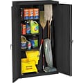 Tennsco® Janitorial Supply Cabinet, Black, 64Hx36Wx18D